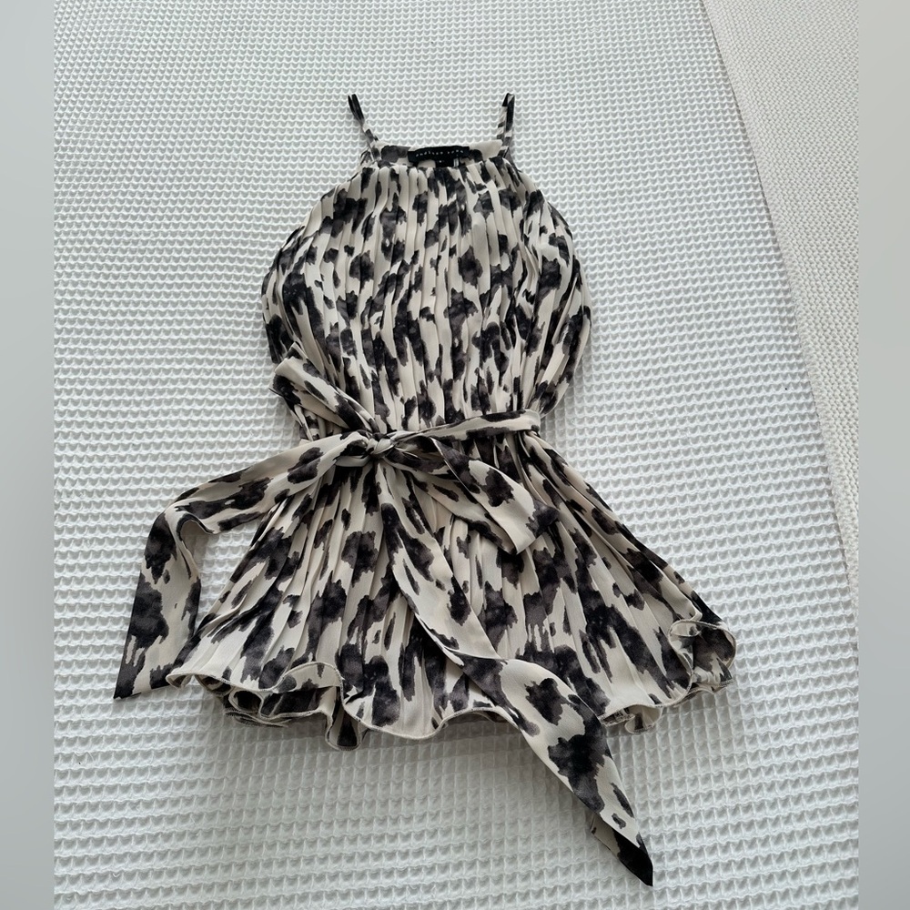 Black, White & Grey leopard Patterned Blouse